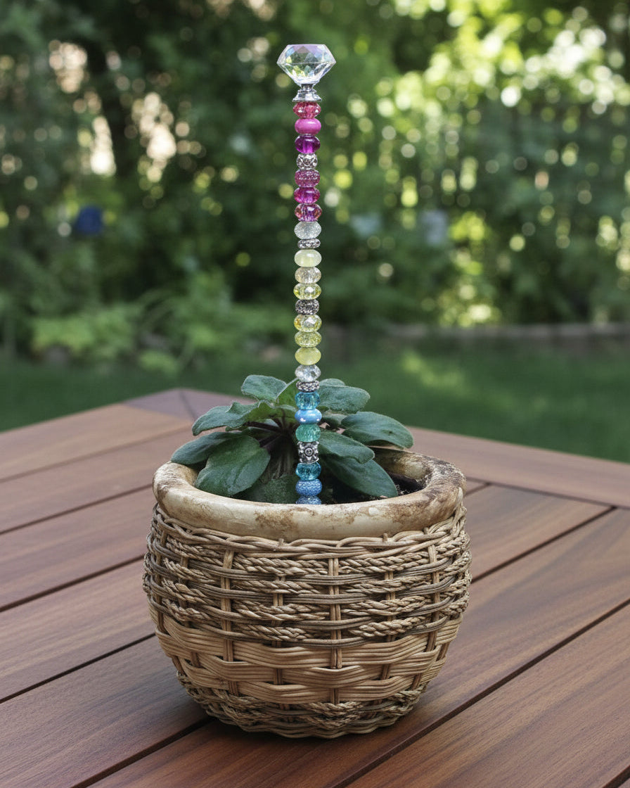 Fairy Wand Garden Stake in Pink, Yellow, Blue, and Clear