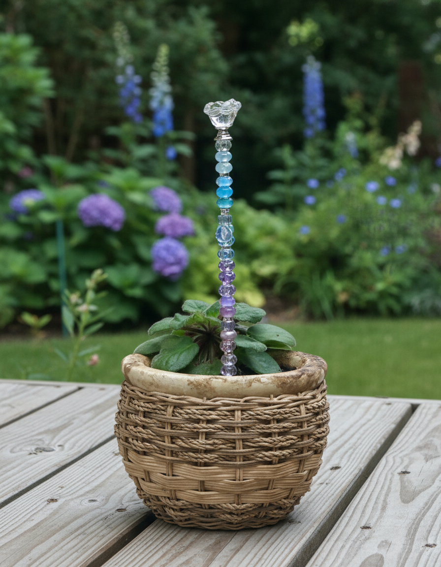 Fairy Wand Garden Stake in Pink, Yellow, Blue, and Clear