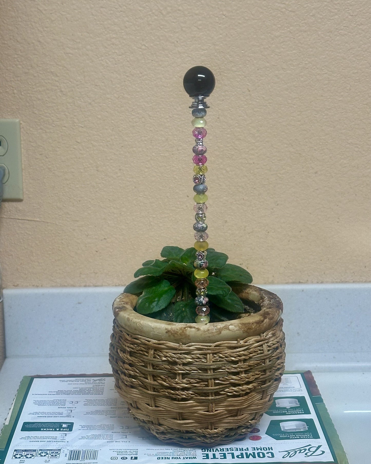 Fairy Wand Garden Stake in Yellow, Pink, Silver and Black