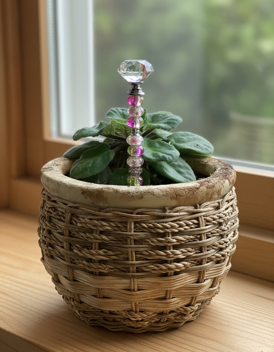 Fairy Wand Garden Stake in Pink, Green, Clear and White