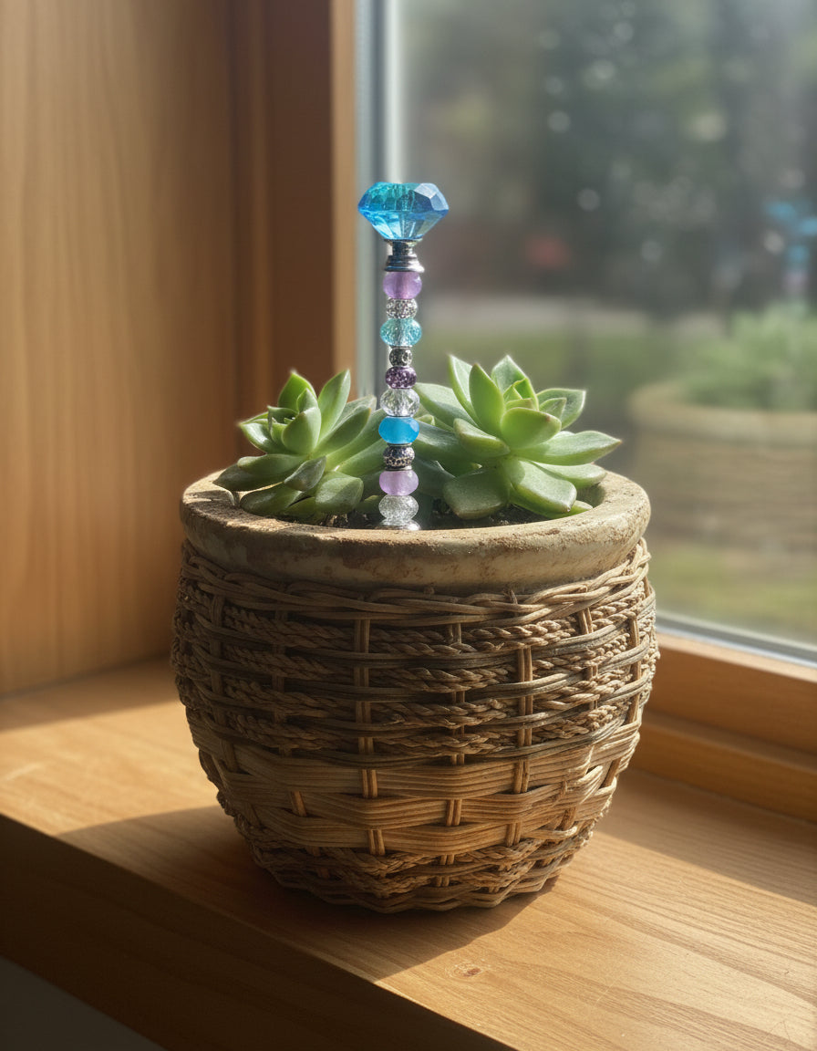 Fairy Wand Garden Stake in Blue, Purple and Silver