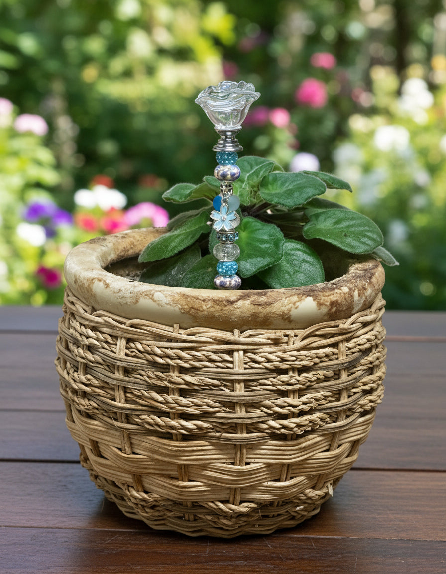 Fairy Wand Garden Stake in Blue, White and Clear