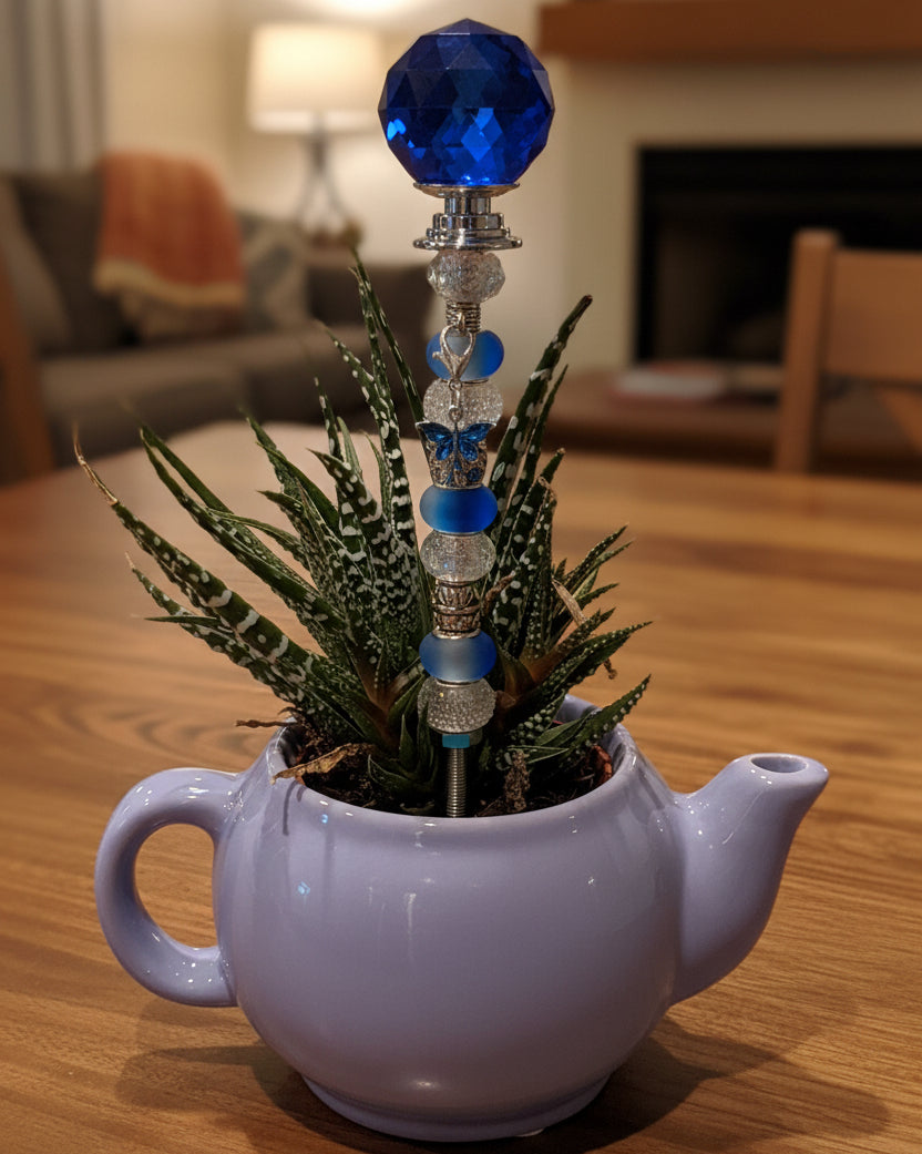 Blue & White Fairy Wand Garden Stake