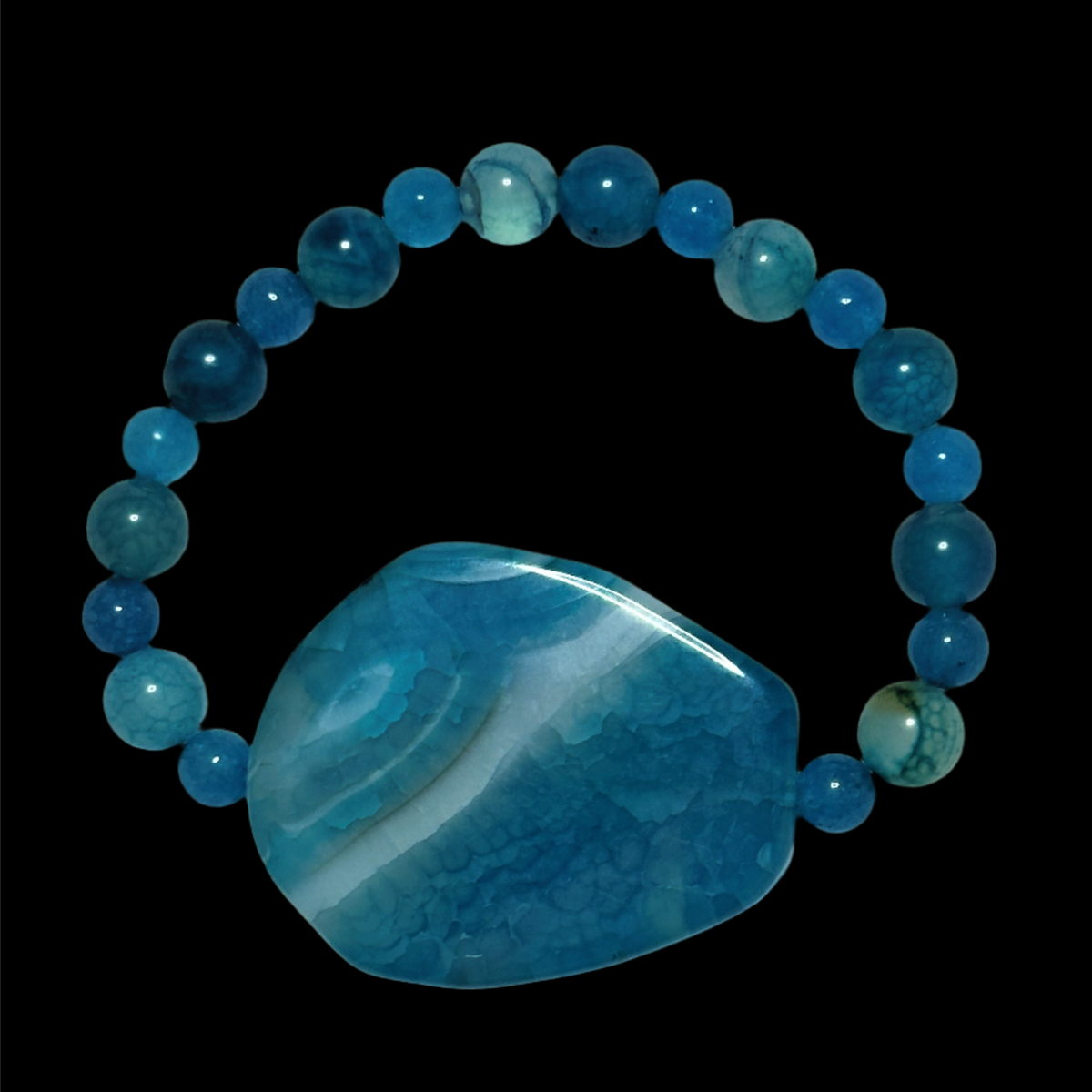 Striped Blue Agate Bracelet