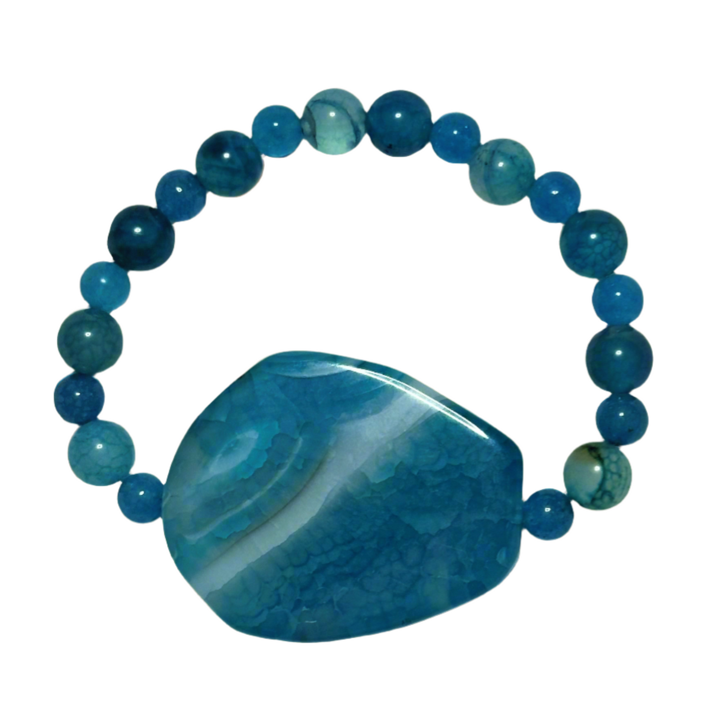 Striped Blue Agate Bracelet