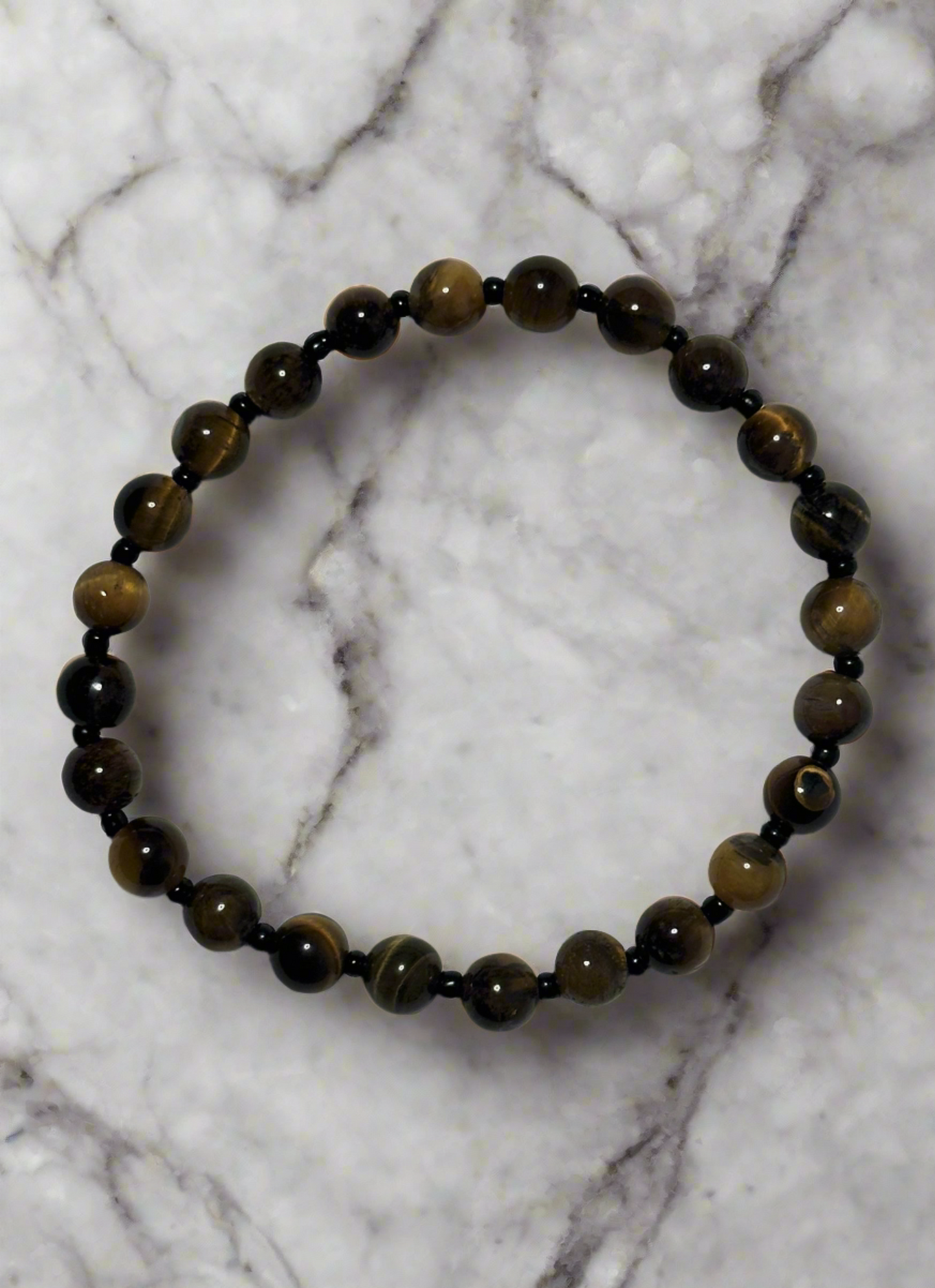 Tiger Eye and Black Jasper Bracelet