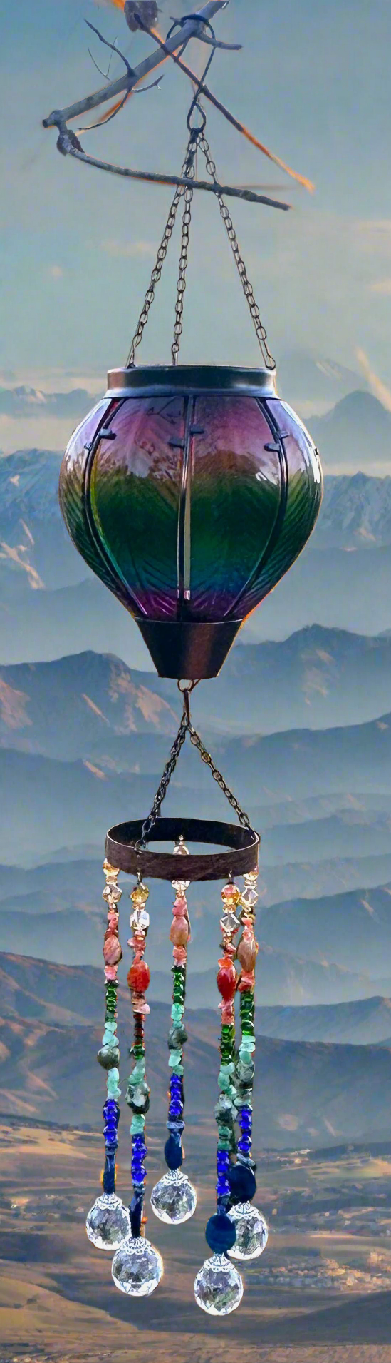 Solar Hot Air Balloon Suncatcher Mobile