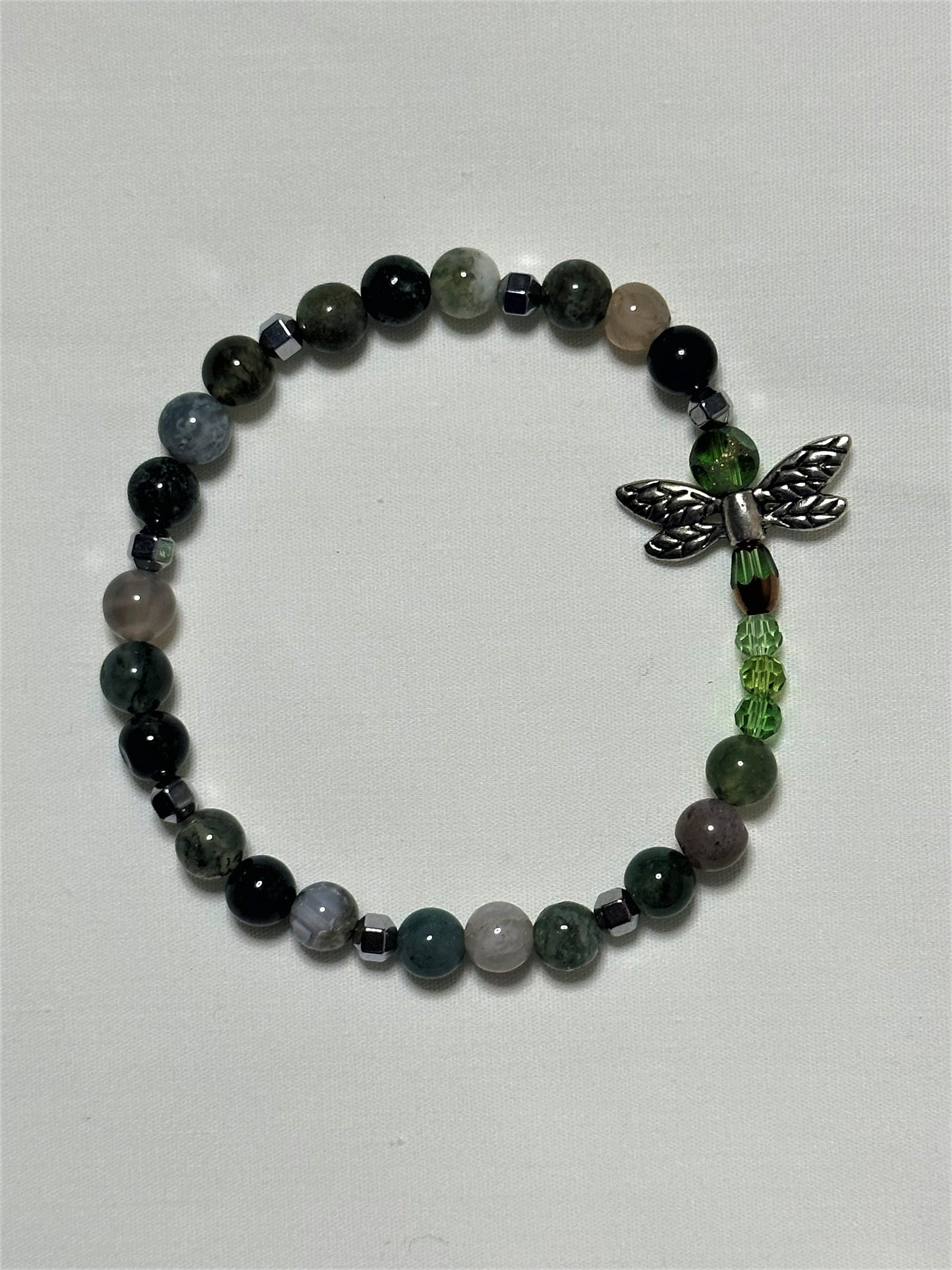 Fancy Jasper and Hematite Dragonfly Bracelet