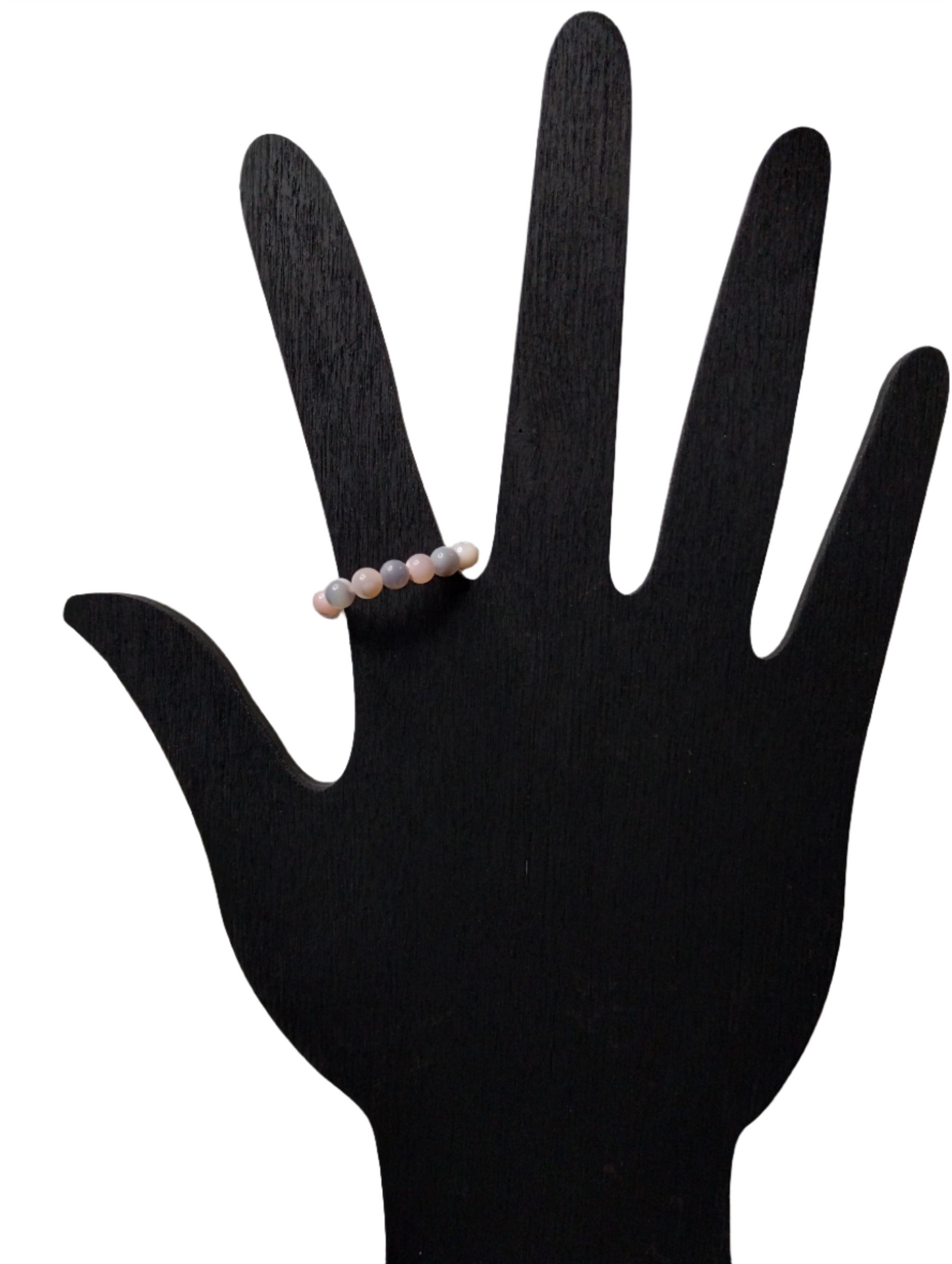 Gray and Pink Mother of Pearl Stretch Ring