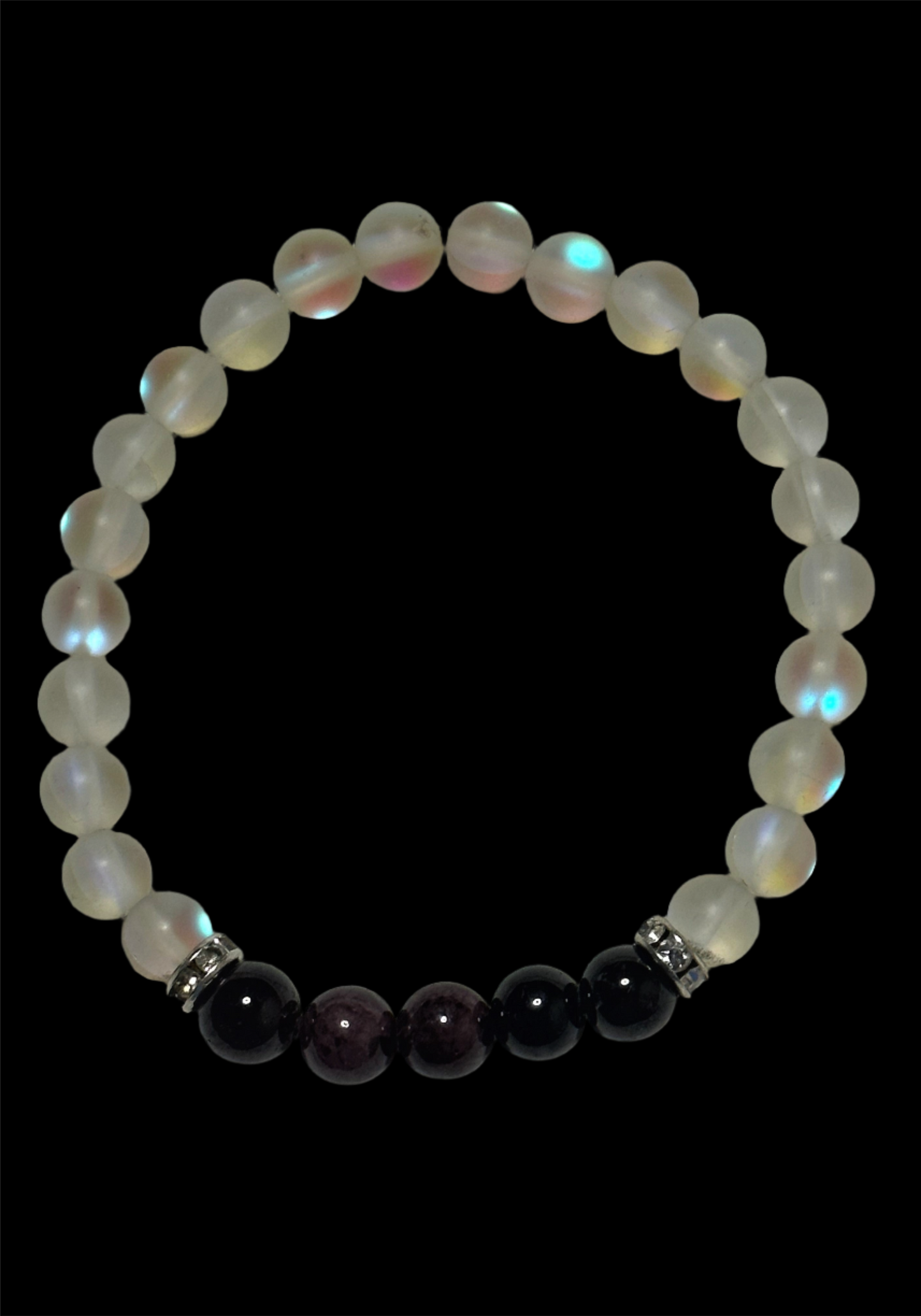 Chinese Garnet and White Synthetic Opal Bracelet