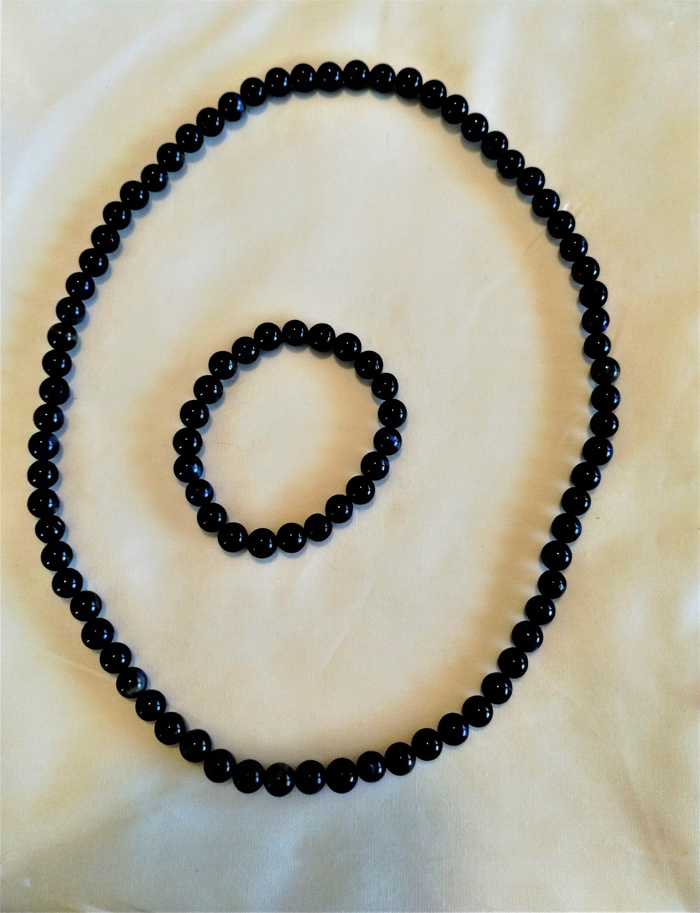 Blue Tiger Eye Necklace and Bracelet Set
