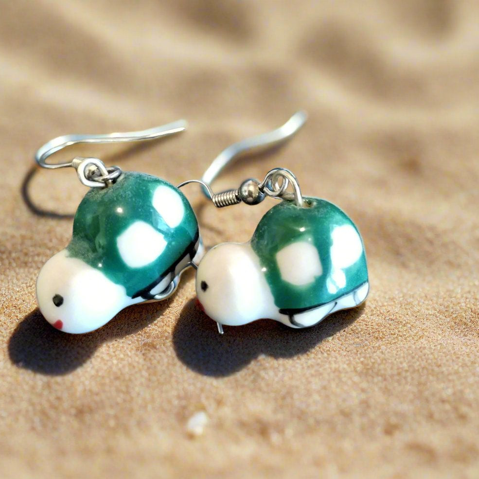Ceramic Turtle Earrings