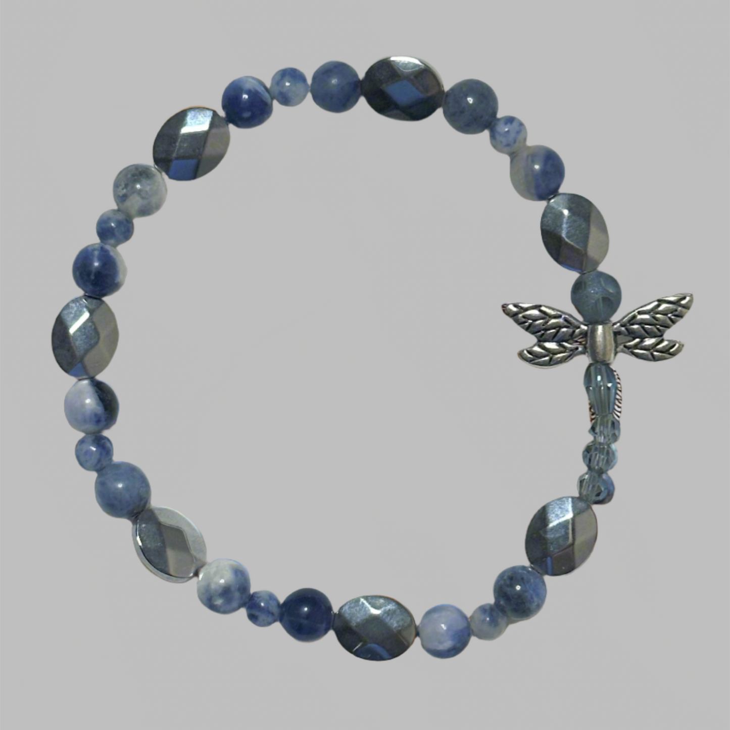 Blue Aventurine and Dragonfly Bracelet