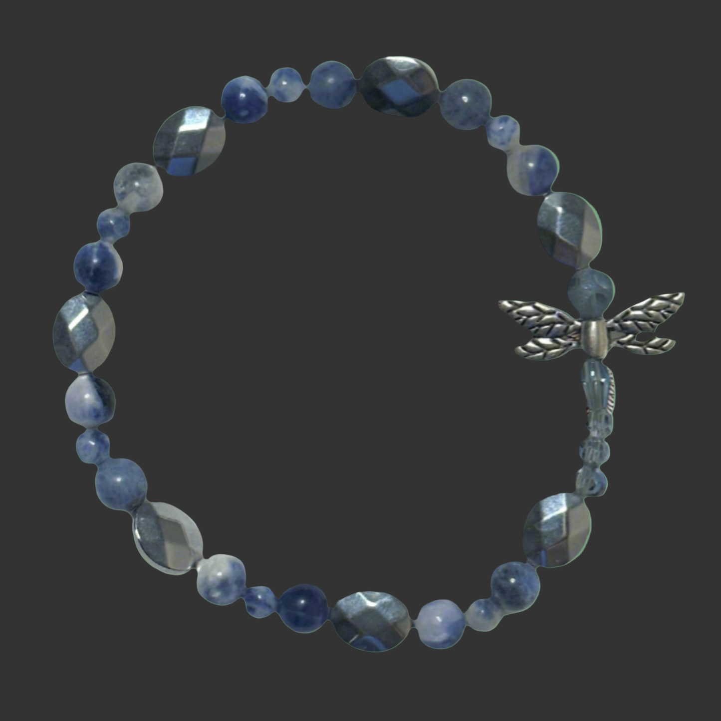 Blue Aventurine and Dragonfly Bracelet