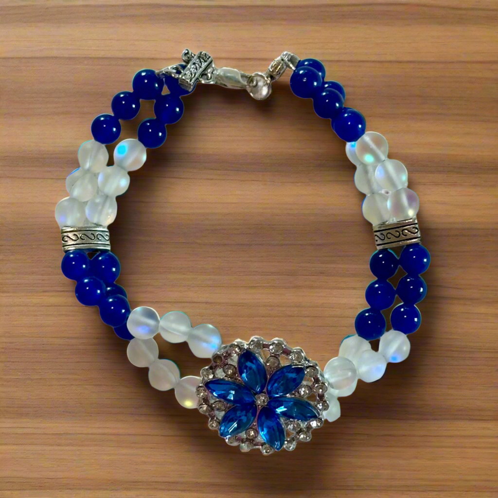 Blue Aventurine and Opalite Bracelet