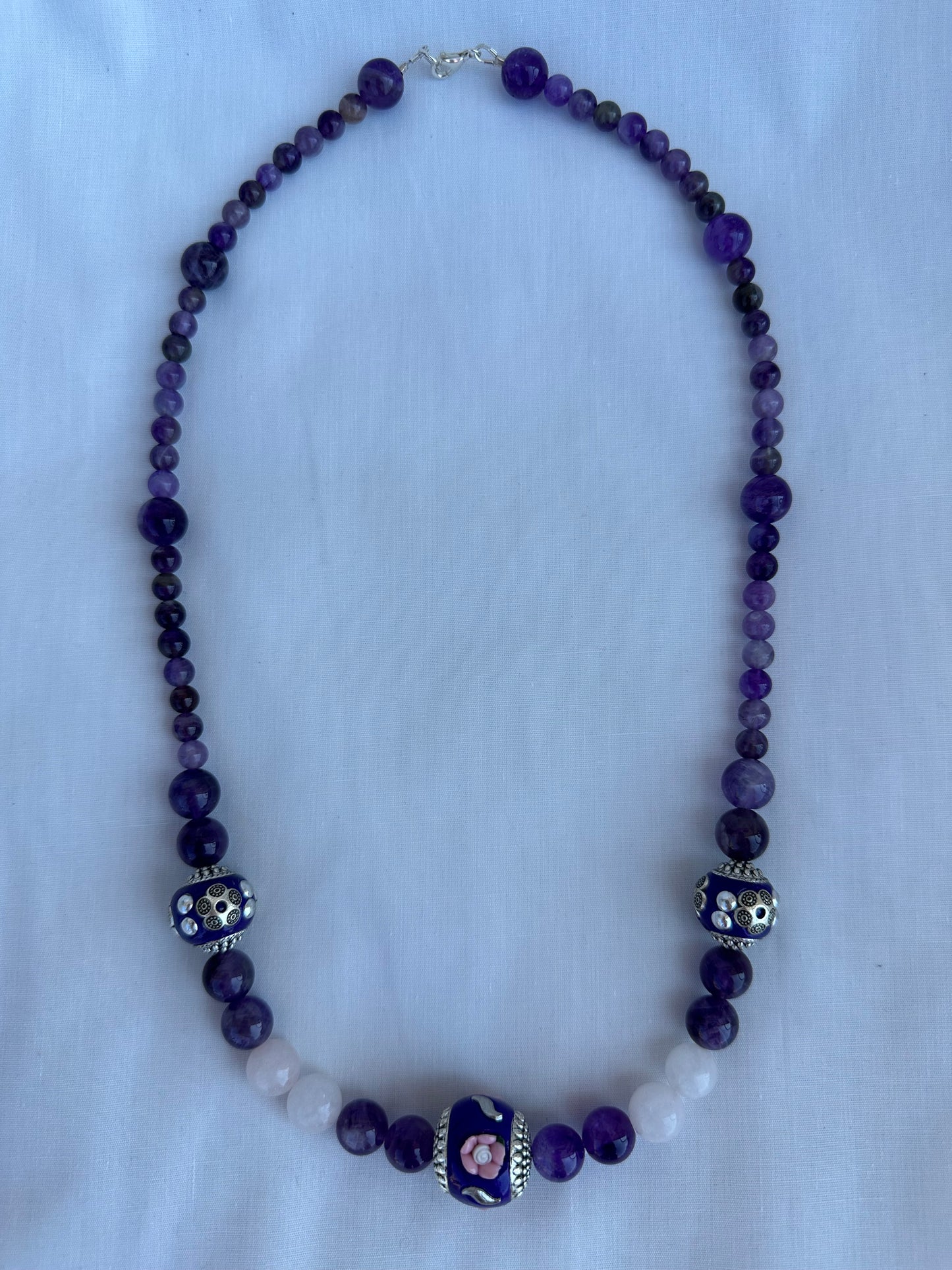 Amethyst, Rose Quartz and Mixed Bead Necklace
