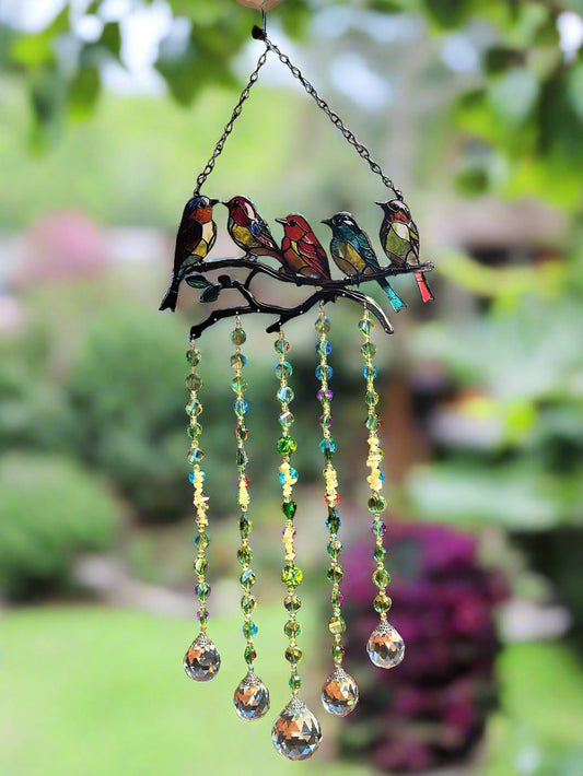 Five Bird Suncatcher Mobile