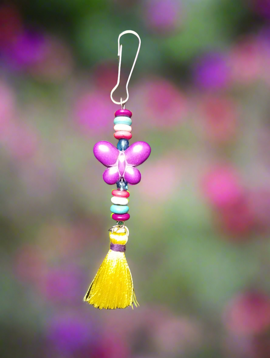 Purse/Backpack Charm With Butterfly Charm