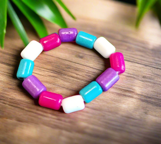 Reconstituted Turquoise Tube Stretch Ring