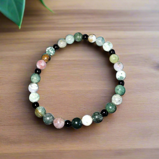 Fancy Jasper and Black Jasper Bracelet