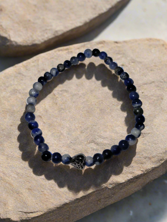 Sodalite and Heart Bead Bracelet