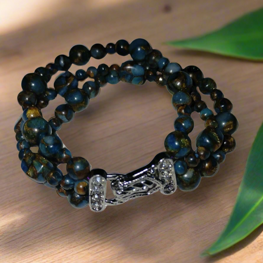 Light Blue Impression Jasper Bracelet