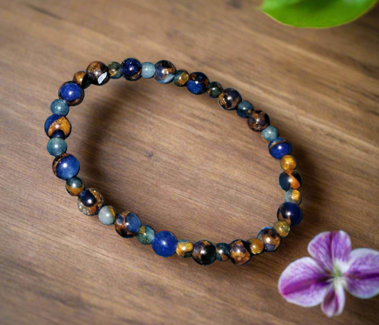 Sapphire Impression Jasper Bead Bracelet