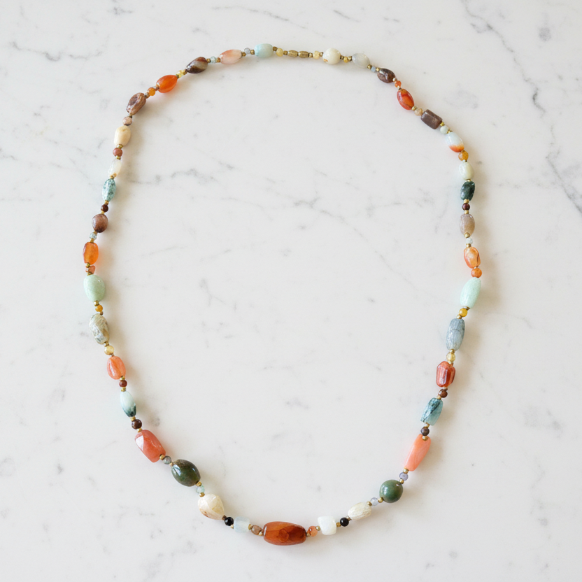 Mixed Semi-Precious Stone Necklace, Also Known as Beggar Beads