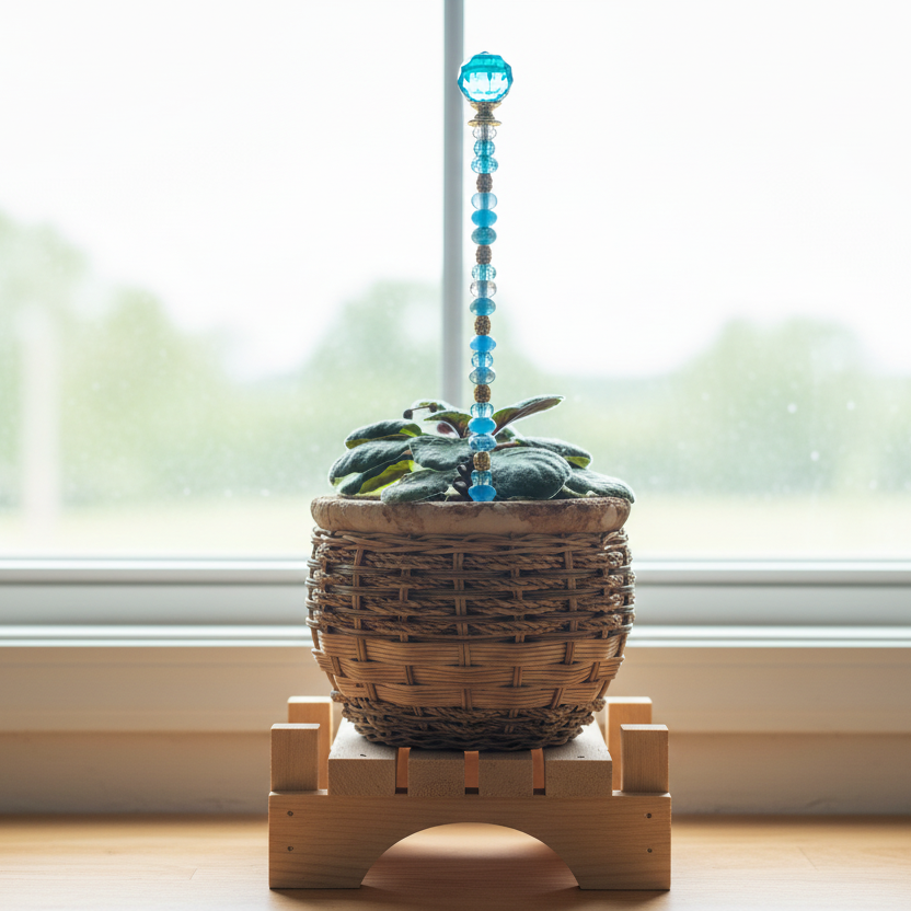 Blue & Gold Fairy Wand Garden Stake