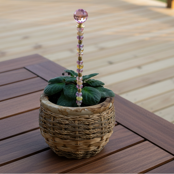 Pink, Gold and Yellow Fairy Wand Garden Stake in Shades