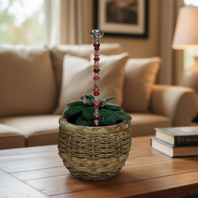 Red & Silver Fairy Wand Garden Stake