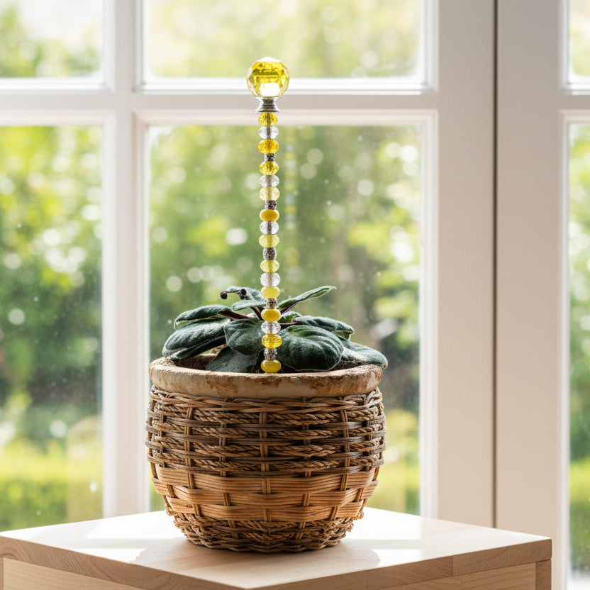 Yellow, White, Clear and Silver Fairy Wand Garden Stake
