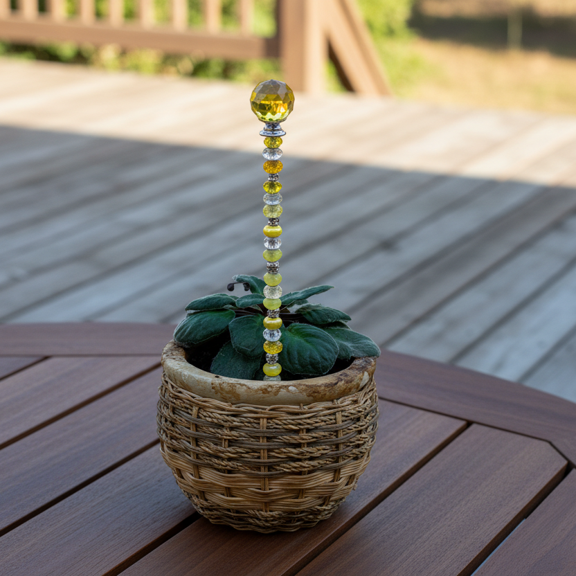 Yellow, White, Clear and Silver Fairy Wand Garden Stake