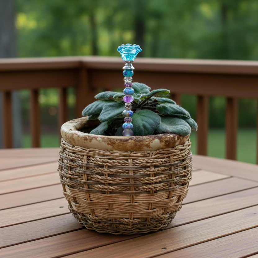Blue & Purple Butterfly Fairy Wand Garden Stake