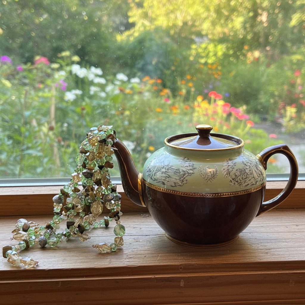 Crystal Pouring Teapot – Vintage Sadler Greek Scene Style