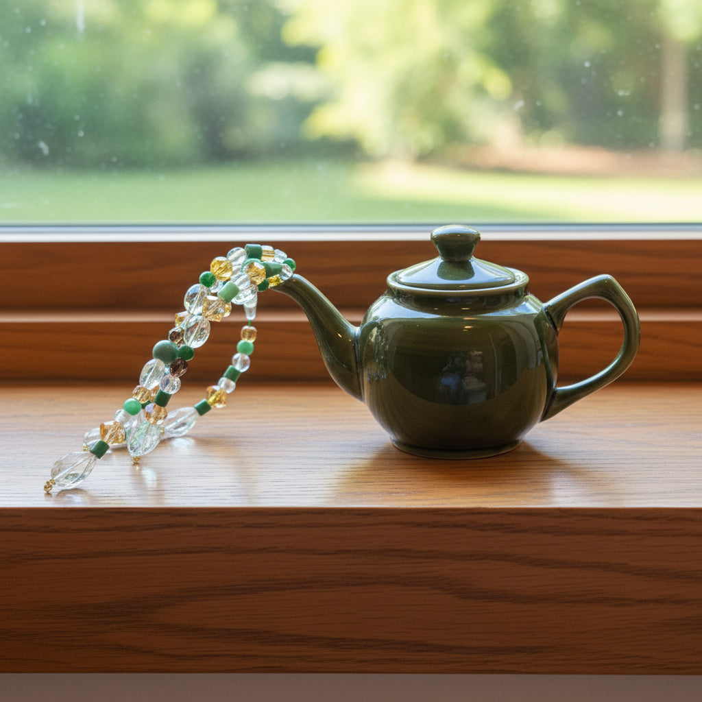 Crystal Pouring Teapot – Green Ceramic