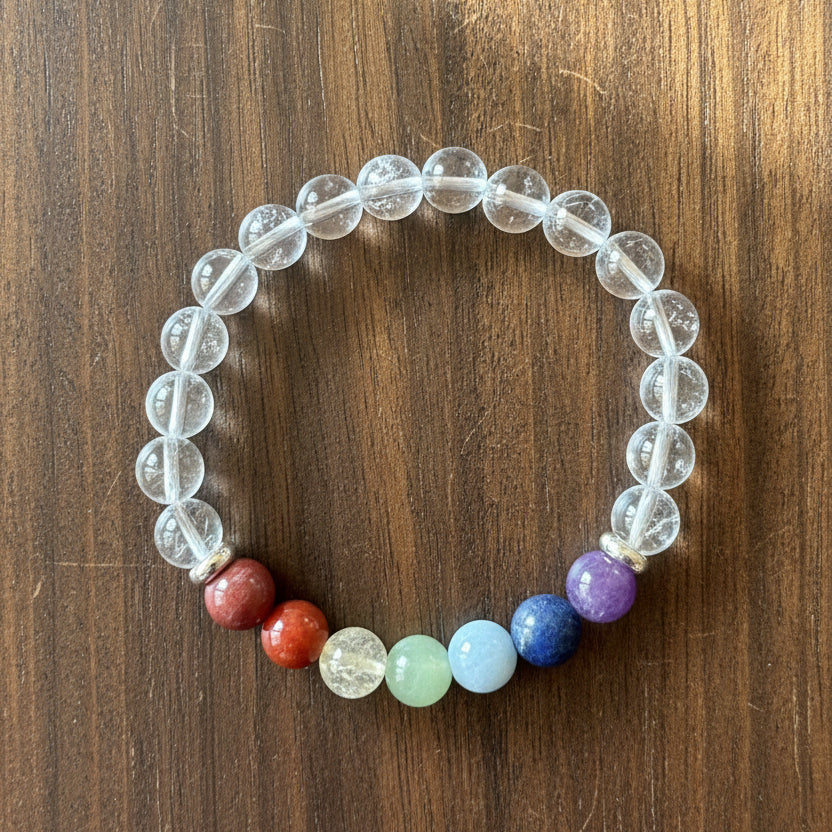 Mixed Gemstone Bracelet With Silver Accents