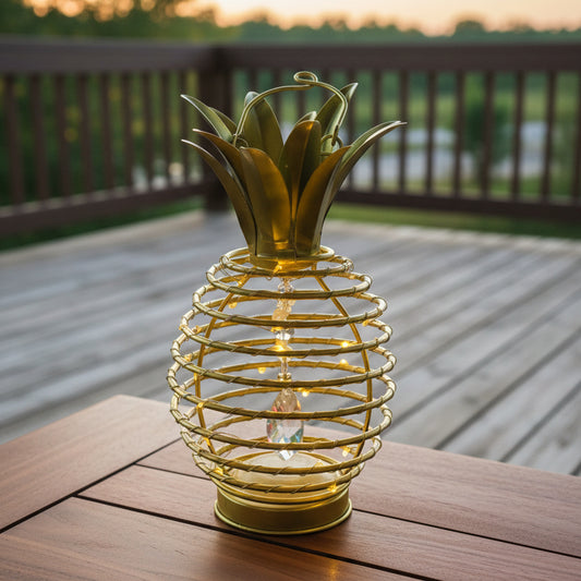 Repurposed Pineapple Lantern with Citrine and Crystal Prism