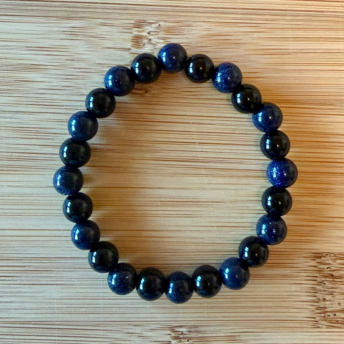 Blue Sandstone and Black Jasper Bracelet