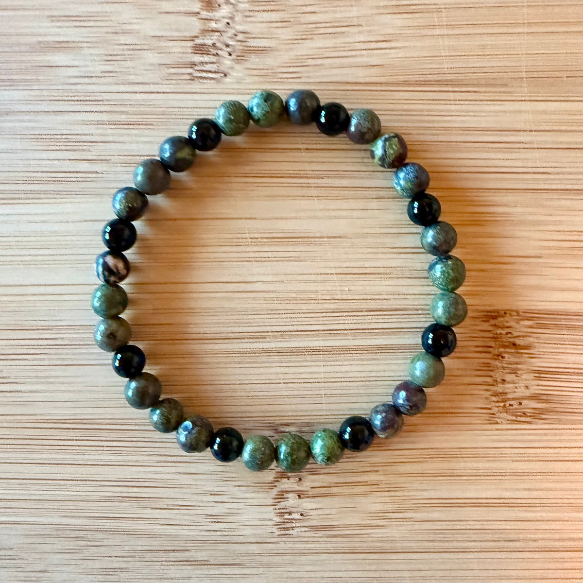 Dragon Blood Jasper and Black Jasper Bracelet