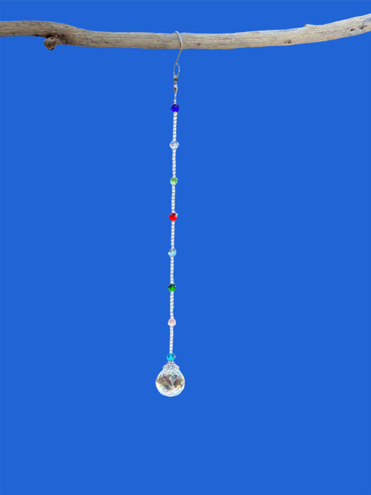 Clear Crystal Suncatcher with 8 Color Accents