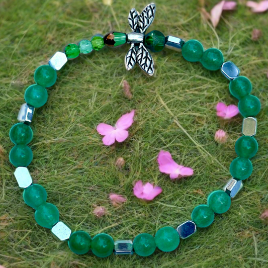 Green Aventurine Dragonfly Bracelet