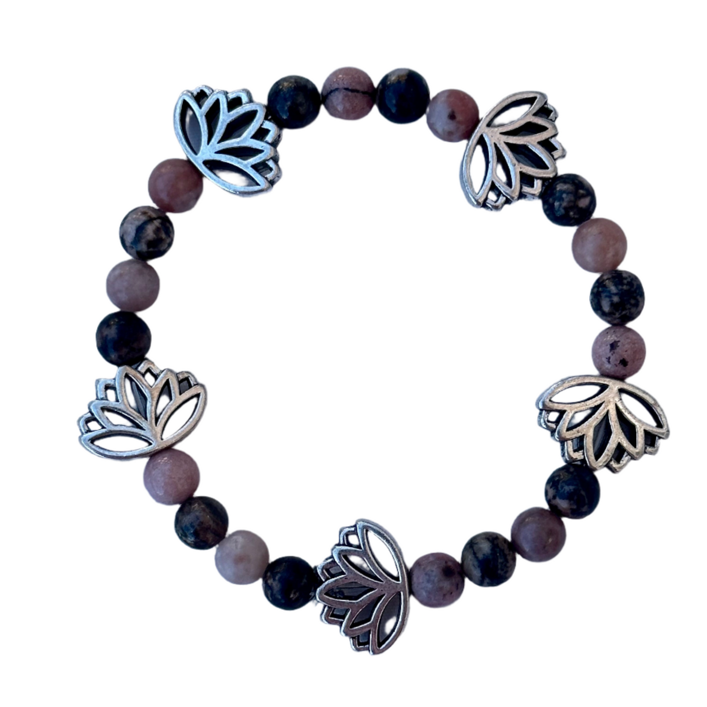 Rhodonite Lotus Bracelet