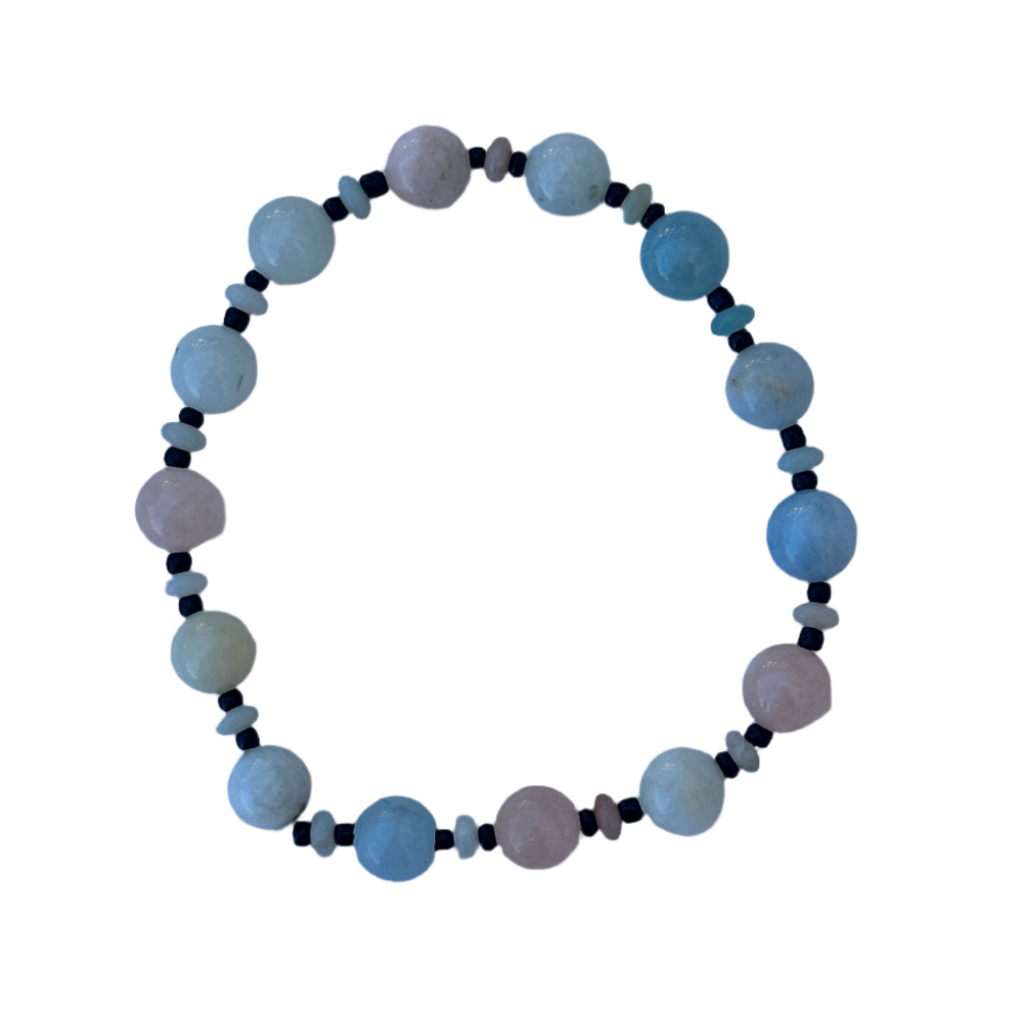 Morganite Bracelet with Black Jasper Accents