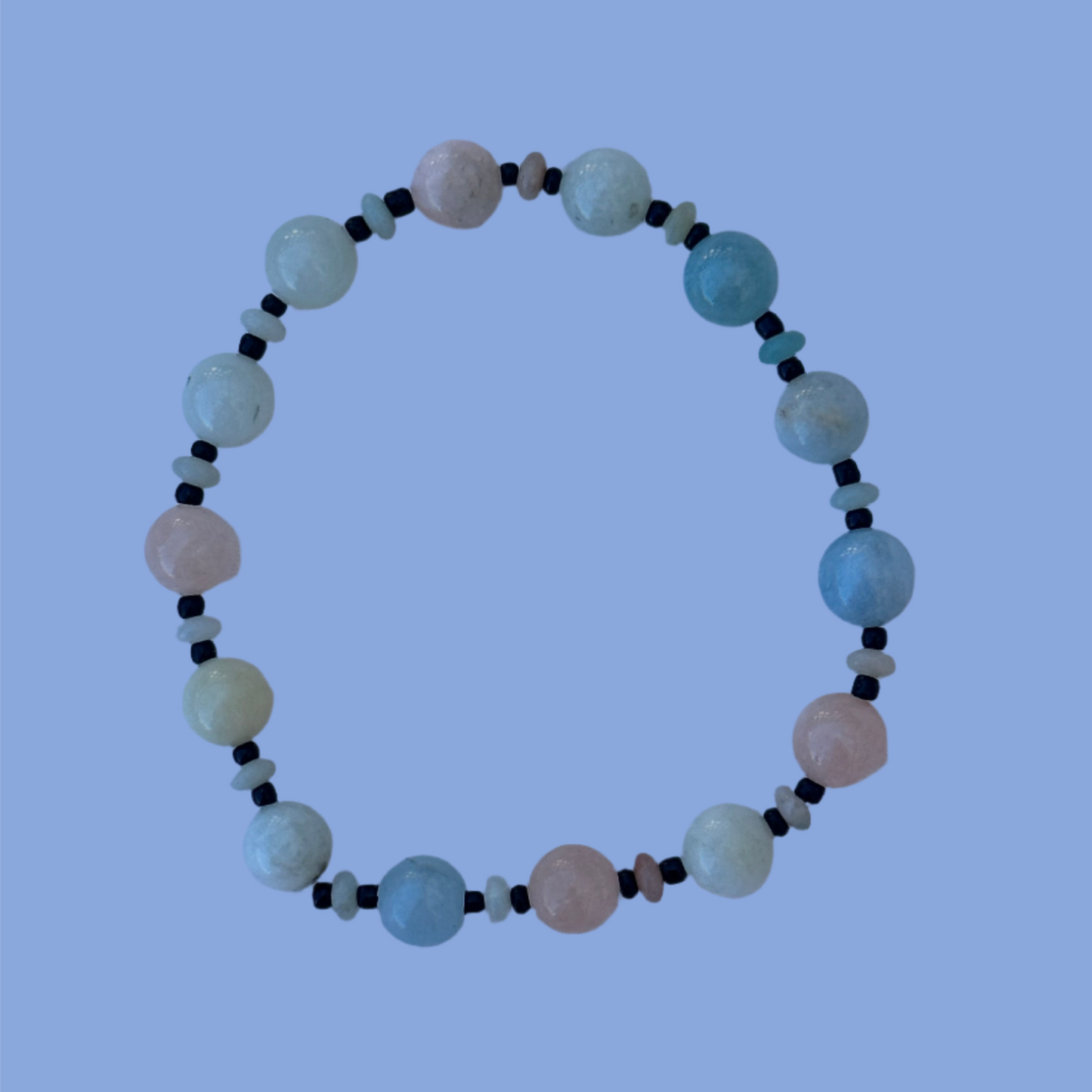 Morganite Bracelet with Black Jasper Accents