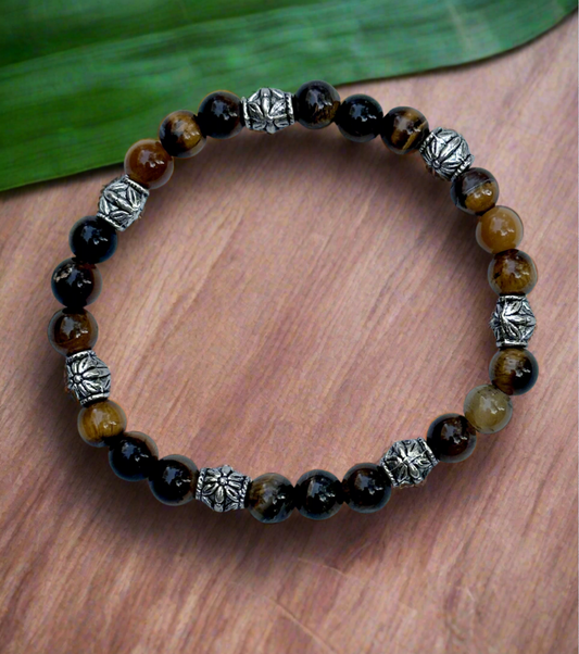 Tiger's Eye Bracelet with Silver Accents