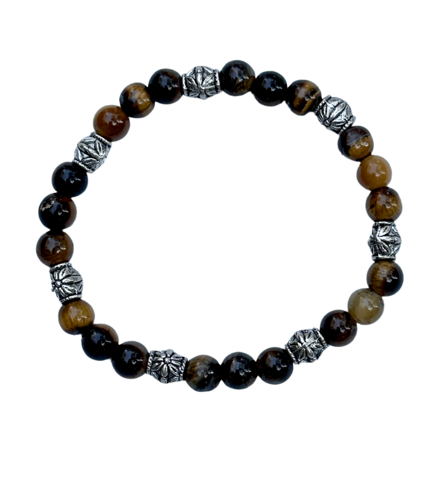 Tiger's Eye Bracelet with Silver Accents