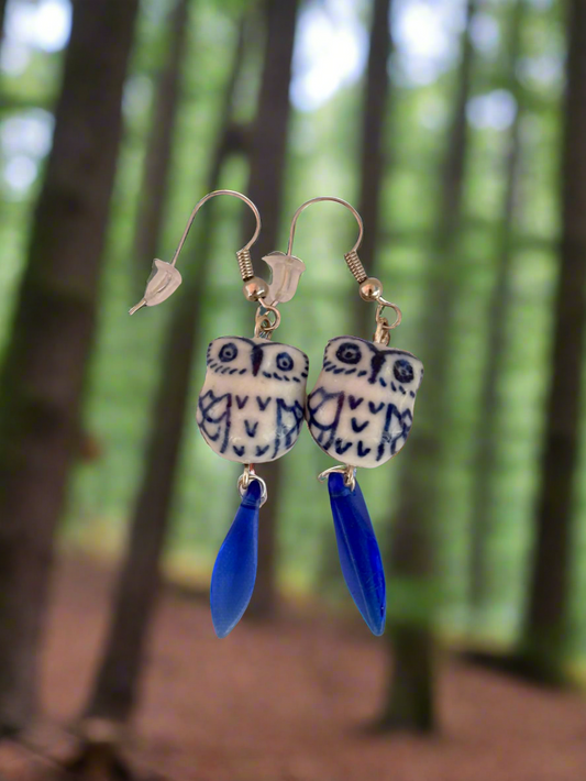 Blue and White Owls