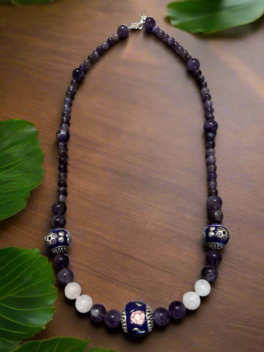 Amethyst, Rose Quartz and Mixed Bead Necklace