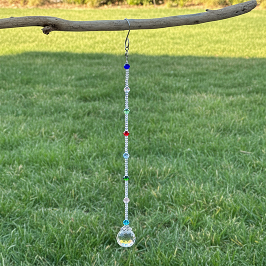 Clear Crystal Suncatcher with 8 Color Accents